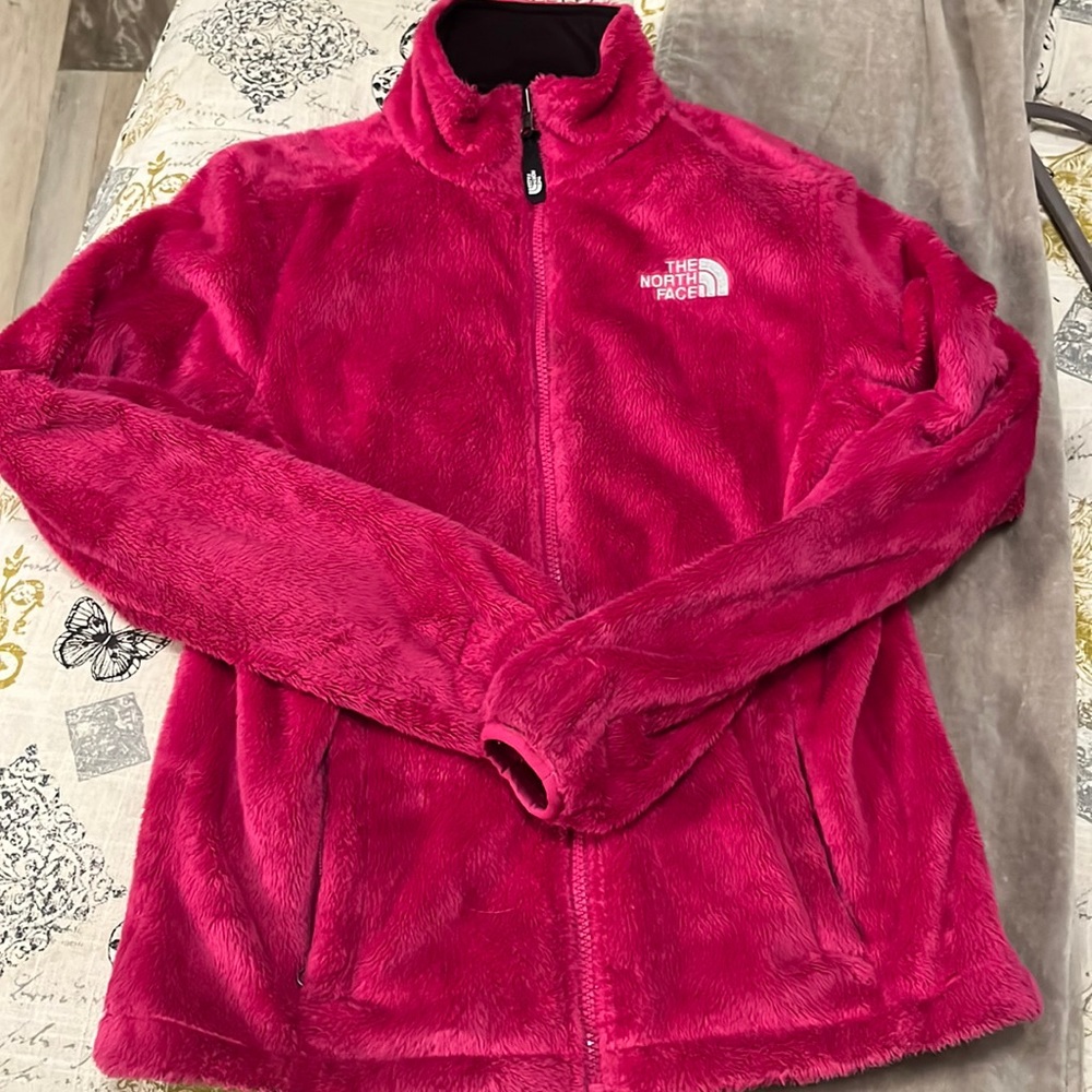 Preowned PINK NORTH FACE ZIP UP FURRY JACKET-S